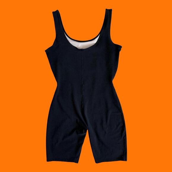 90's vintage black one piece unitard workout romper MEDIUM Gilda Marx - Picture 6 of 6